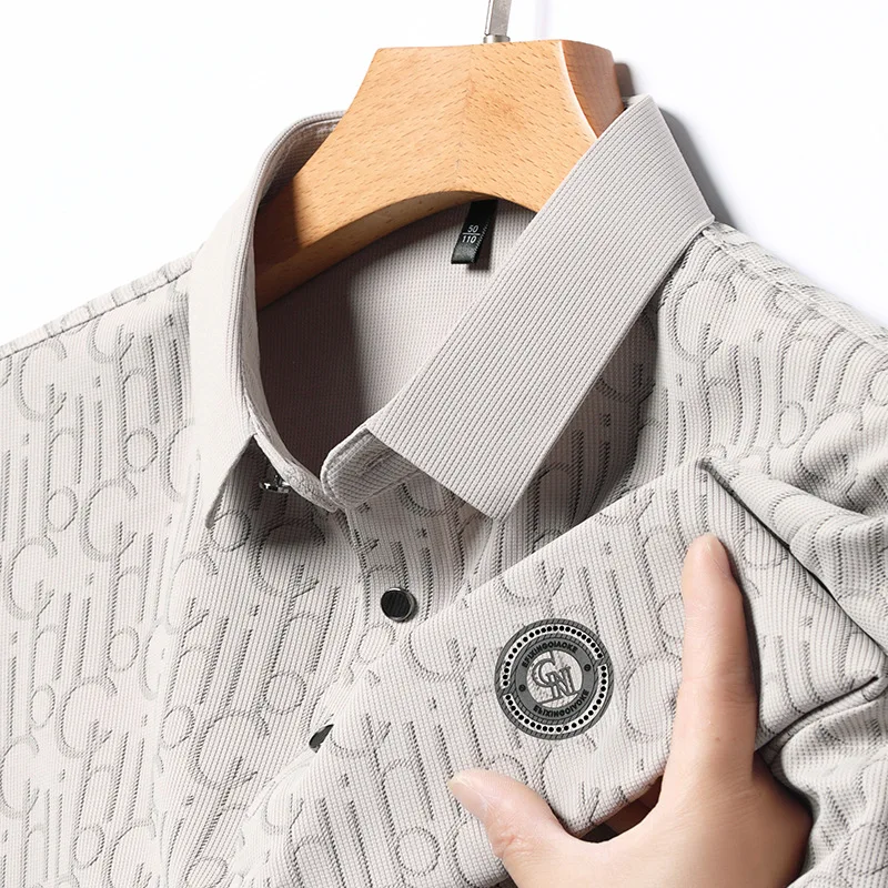 Živé vysielanie horúce ľadové hodváb krátke Sleevett-Shirt Pánske letné leto Nový neformálny list tlačený tenký košeľa s krátkym rukávom