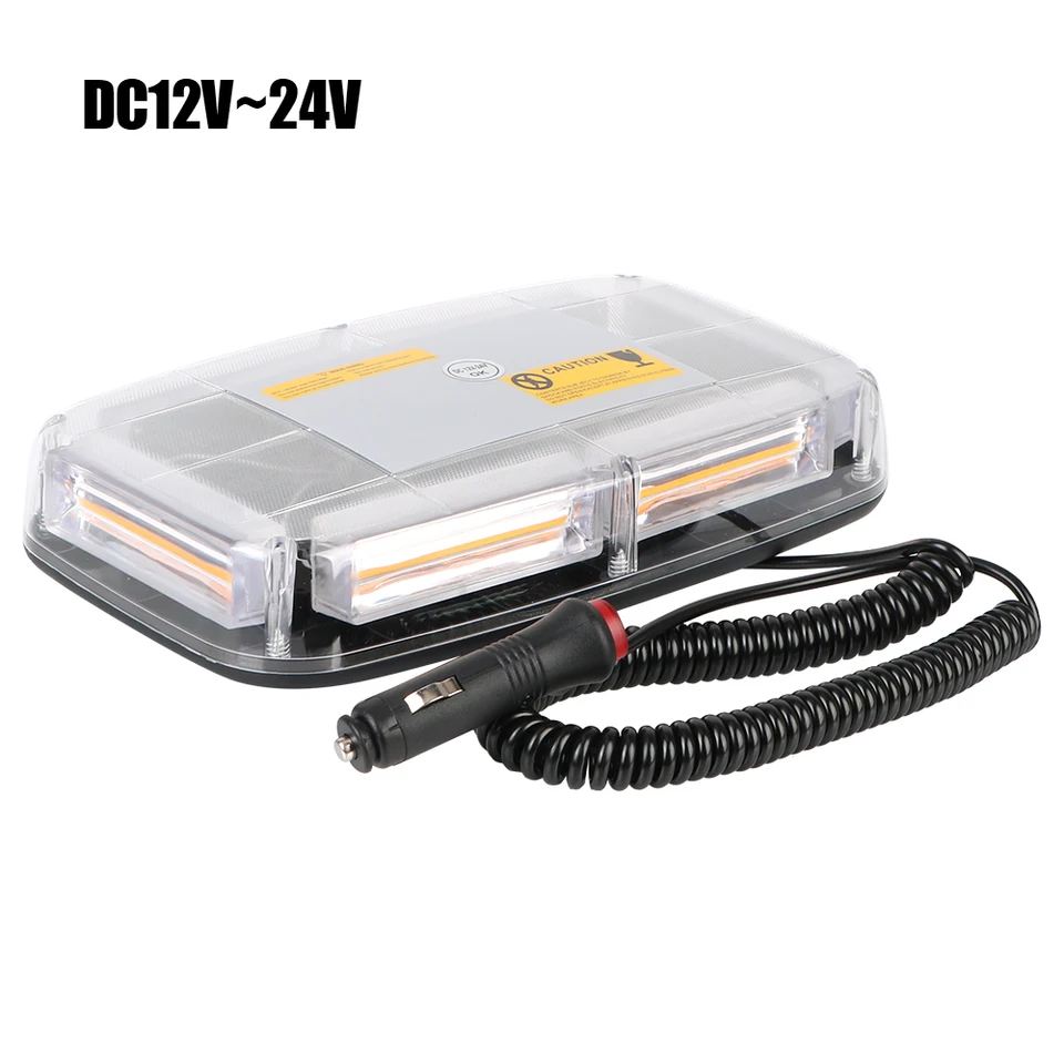 Žltá LED COB stropná lampa Strecha vozidla blikajúca maják DC12 ~ 24 V núdzový signálny lampa Car Strobe Výstražné svetlo Policajné blesky