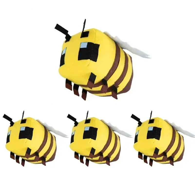 Žltá včela kawaii plyšová karikatúra Game Minecrafte Wasp Fľdate včely plnené hračky Honeybee Doll Detské deti narodeniny vianočné darčeky