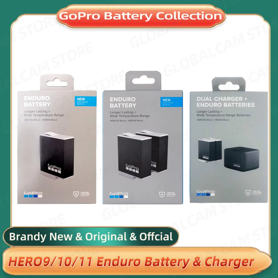 ★ ② Oficiálna batéria / nabíjačka enduro pre Hero 12 11 10 9 Black Go Pro Batéria / nabíjačka Pôvodné nové príslušenstvo