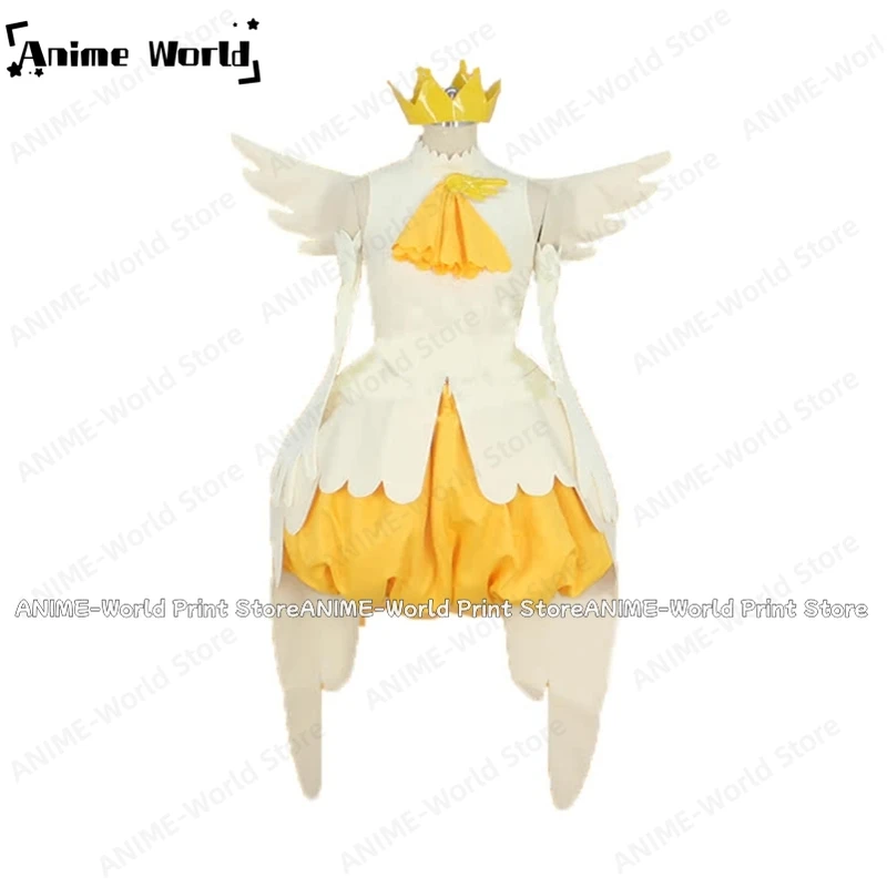 《Vlastná veľkosť》 Cardcaptor Sakura Sakura Kinomoto Shapheshift Žltá šaty Cosplay kostým vianočné večierky Halloween Uniforma