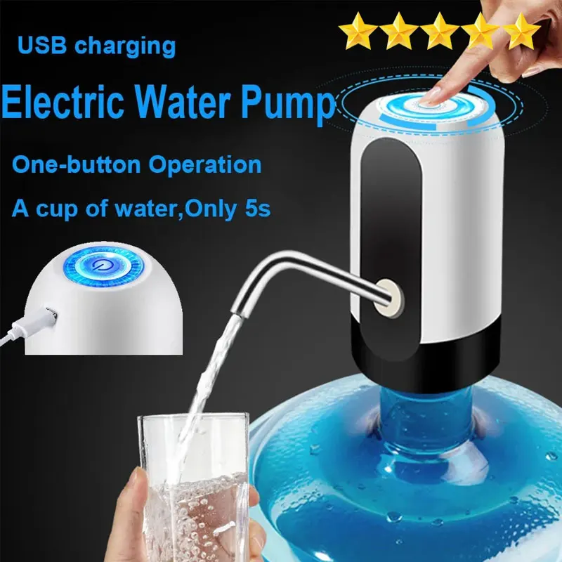 【HOT PREDAJ】 USB Poplatok prenosné elektrické čerpadlo na výdaj vody pre 5 galónových fľaše s náradím pre predĺžené hadice s hadicami