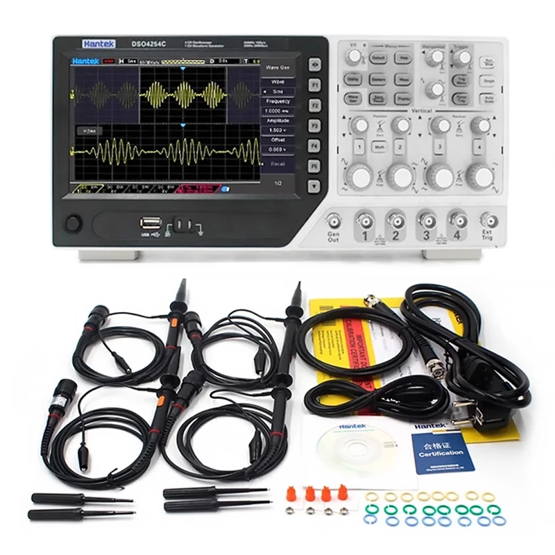 【Oficiálny originálny originálny】 DSO4254C 4-kanálový digitálny osciloskop 250MHz 1GSA/S+25MHz generátor signálu+automatický rozsah automatického rozsahu