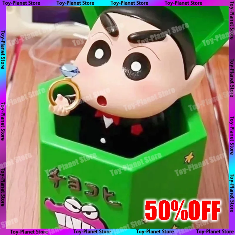 【Polovica ceny】 Miniso Creative Crayon Shin-Chan Navrhujúca postavu Shin-Chan A navrhujúca artefakt Ring Box Storage Valentine's Day