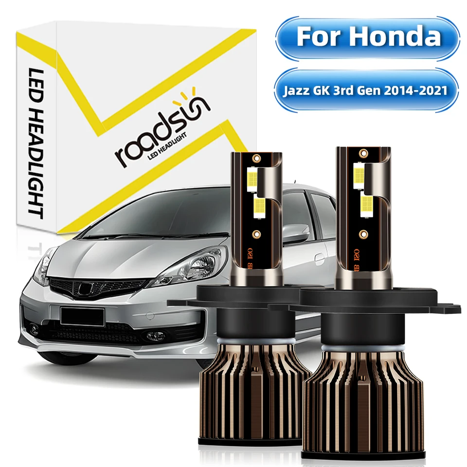 【Pre Honda Jazz GK 3. Gen 2014-2021】 LED svetlomety H4 HI-LO BEAM 6000K WHITE LIGHT 25000LM 400% Super Bright Plug and Play
