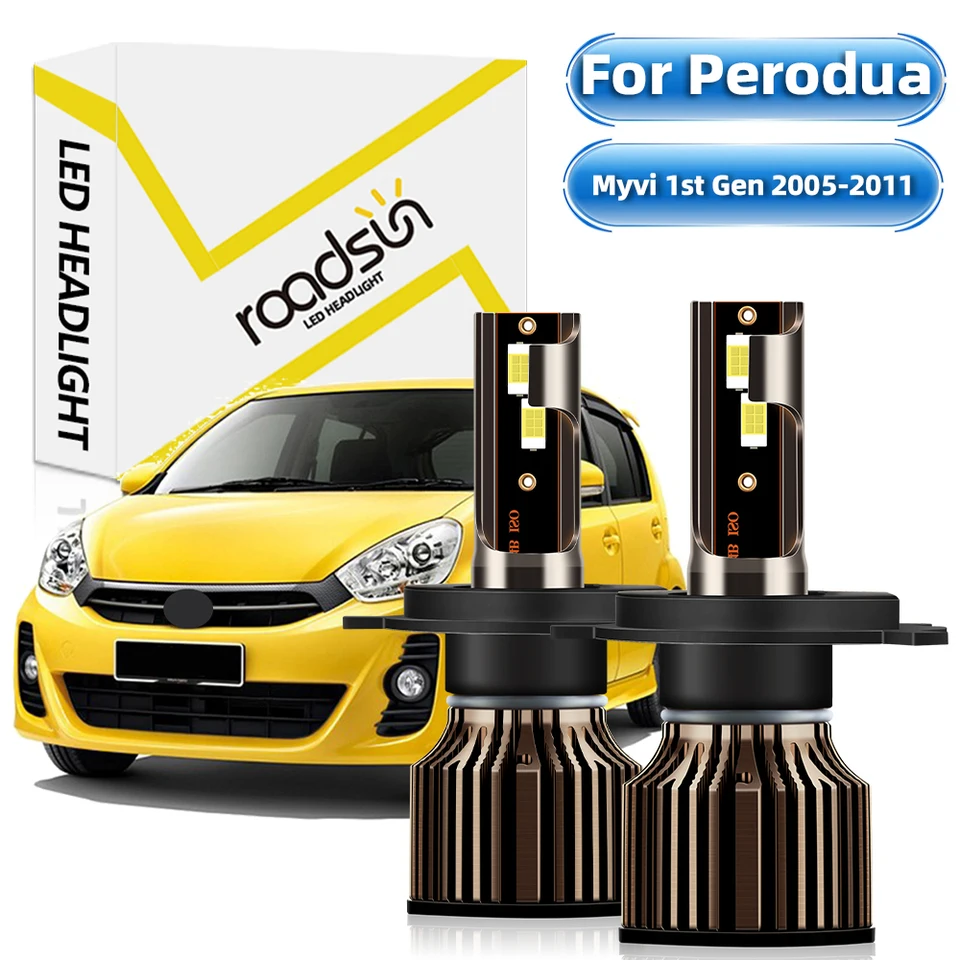 【Pre Perodua Myvi 1. Gen 2005-2011】 LED svetlomety H4 H4 Hi-lo Beam 6000K White Light 27000LM 400% Super Bright Plug and Play