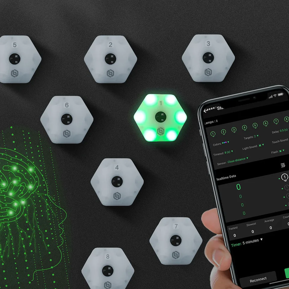 【Reakciax】 Reakčný výcvikový výcvik Light Light Speed ​​Agility Agility Rescia Resic Daint Basketbal Boxing Fitlight BlazePod Hockey