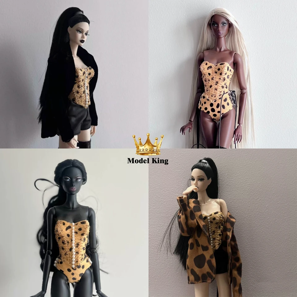 【Vyrobené na mieru】 1/6 sexy tesnené priliehajúce remienky bez ramienok podprsenka leopardovej tlačovej kraťasu