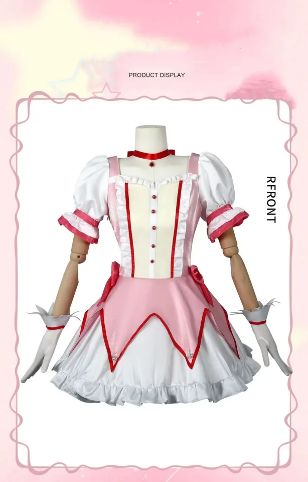 【Wetrose】 V sklade SSR Madoka Cosplay kostým Kaname bojový oblek Mahoushoujo Magic Girl Puella Magi ☆ Magica Wig Halloween