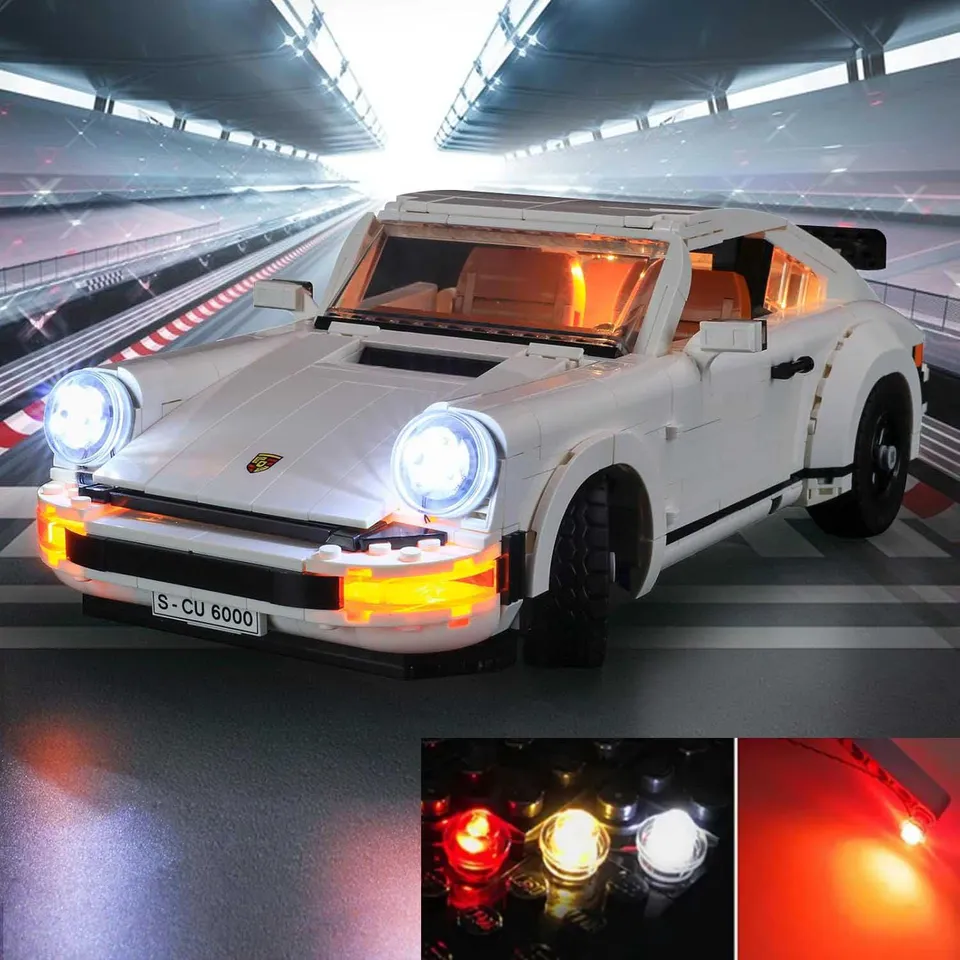 （Nie LEGO, jednoducho svetlo） Svetel LEGO 911 Turbo 10295 Budova sada USB LED svetlo