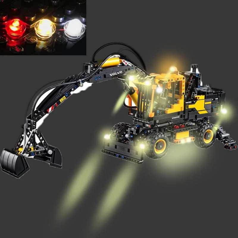 （Nie LEGO, Just Light） Svetlá USB nastavené pre LEGO Technic Volvoe EW160E 42053 Budova súprava